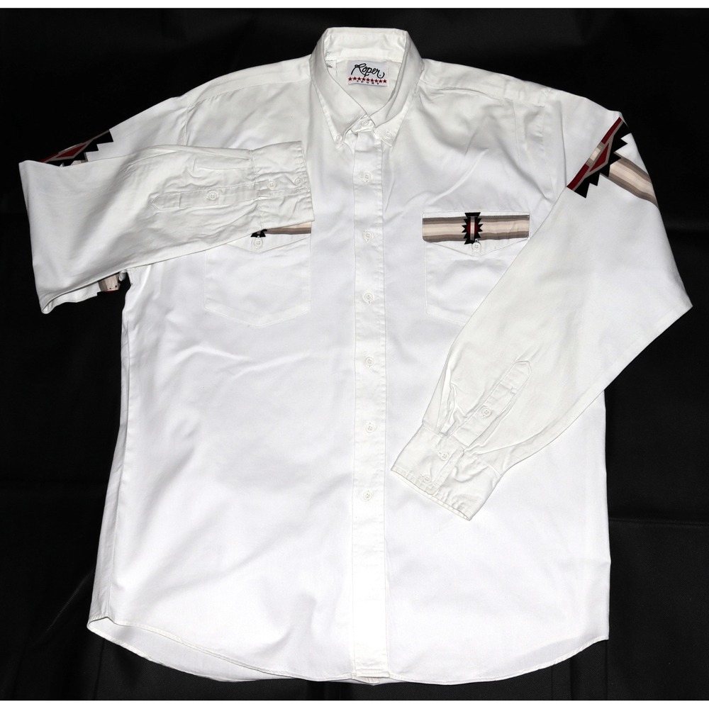 Roper Sport Men's Vintage Western Rodeo Long Sleeve Button‎ Down Shirt Size XL